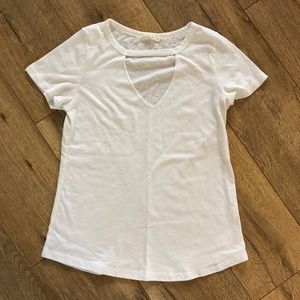 White cutout t-shirt